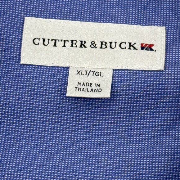Cutter‎ Buck Mens 3XT/TG Button-Down Oxford Shirt Blue Long Sleeve logo Casual - Picture 4 of 9
